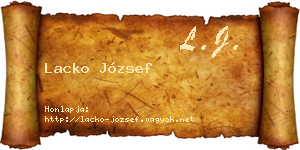 Lacko József névjegykártya