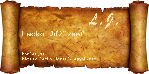 Lacko József névjegykártya